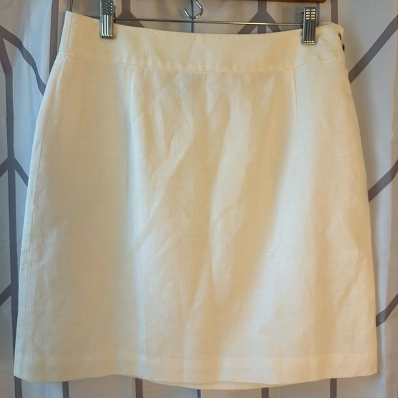 Talbots White Irish Linen A-Line Skirt - Picture 1 of 3
